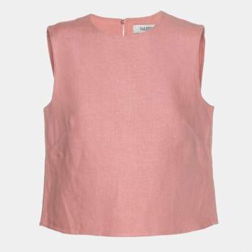 Valentino Pink Linen Sleeveless Top S