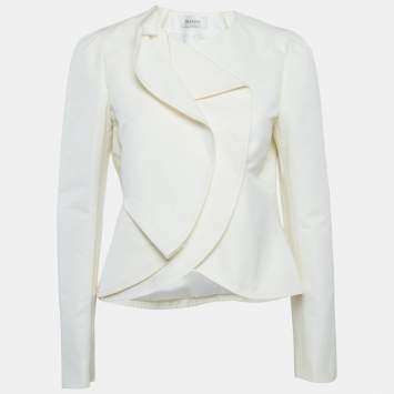مملوكة مسبقًا Valentino Off-White Cotton Cross-Over Jacket M