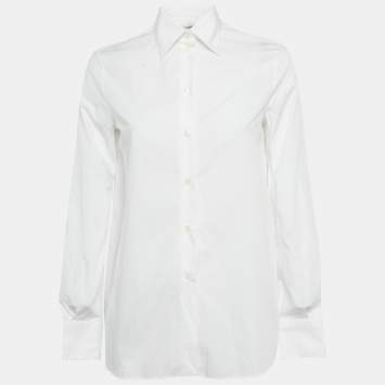Pre Owned Valentino White Cotton Long Sleeve Shirt S