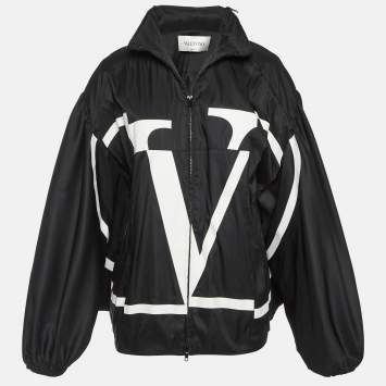 Pre Owned Valentino Black Deconstructed VLogo Bat Sleeves Jacket S