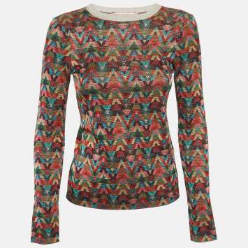 Pre Owned سويت شيرت فالنتينو ألوان متعددة خيط لوريكس مقاس صغير (سمول)