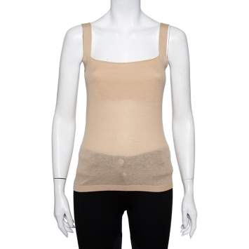 Pre Owned Valentino Beige Cashmere & Silk Camisole Top M