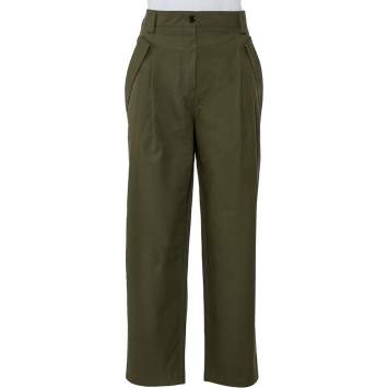 Pre Owned Valentino Khaki Green Cotton Pants M