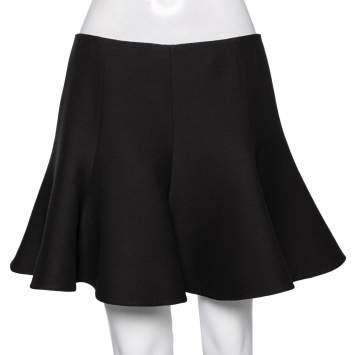 Pre Owned Valentino Black Wool Mini Skirt M