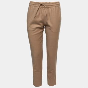 Pre Owned Valentino Beige Wool Tailored Joggers S