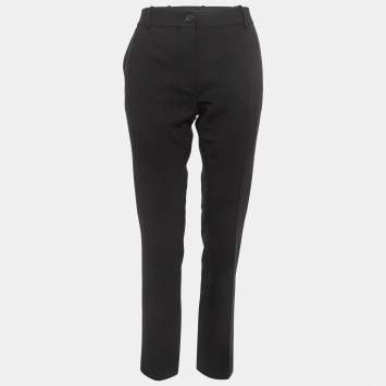 Pre Owned Valentino Black Wool Tapered Trousers M