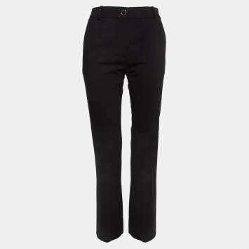 Pre Owned Valentino Black Wool Flared Trousers S