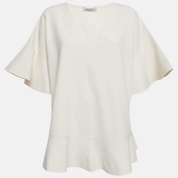 Pre Owned Valentino Off-White Knit Oversized Top M 