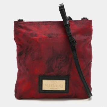 Pre Owned Valentino Red Nylon Crossbody Bag