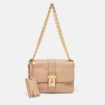 Pre Owned Valentino Beige Leather Medium B-Rockstud Shoulder Bag