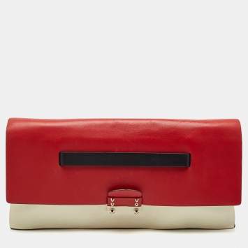 Pre Owned Valentino Multicolor Leather Mime Clutch