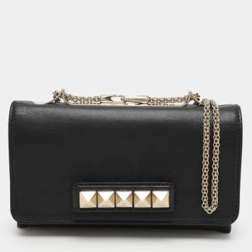 Pre Owned Valentino Black Leather Va Va Voom Shoulder Bag