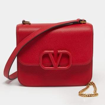 مملوكة مسبقًا Valentino VSling Red Leather Shoulder Bag