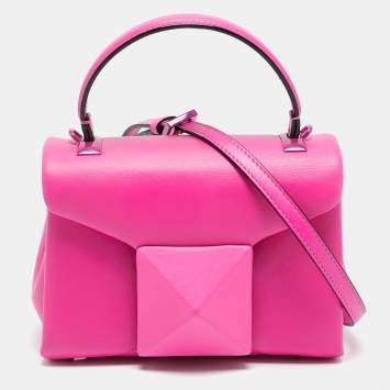 مملوكة مسبقًا Valentino One Stud Pink Leather Top Handle Bag