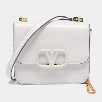 Pre Owned Valentino VSling White Leather Crossbody Bag