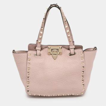 Pre Owned Valentino Trapeze Rockstud Mini Leather Tote