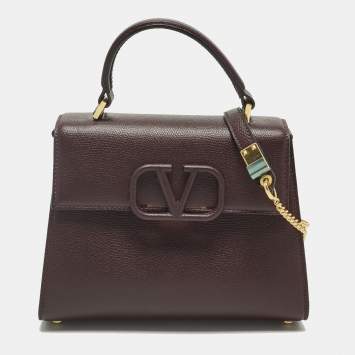 مملوكة مسبقًا Valentino VSling Small Burgundy Leather Top Handle Bag