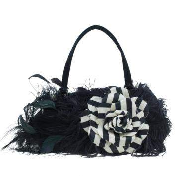 Pre Owned Valentino Black Leather Feather Satchel