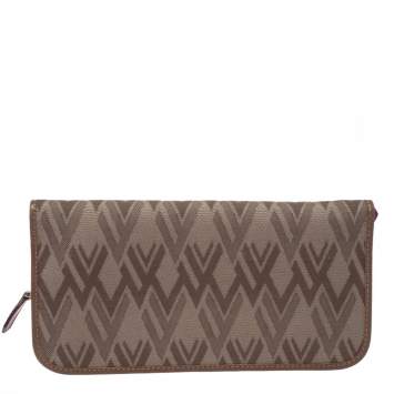 Pre Owned Valentino Tri Color Canvas and Leather Continental Wallet
