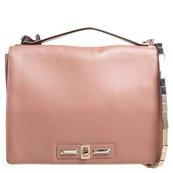 مملوكة مسبقًا Valentino Beige Leather Chain Flap Top Handle Bag