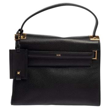 مملوكة مسبقًا Valentino Black Leather Medium My Rockstud Top Handle Bag