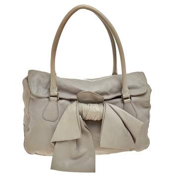 Pre Owned Valentino Grey Leather Bow Satchel