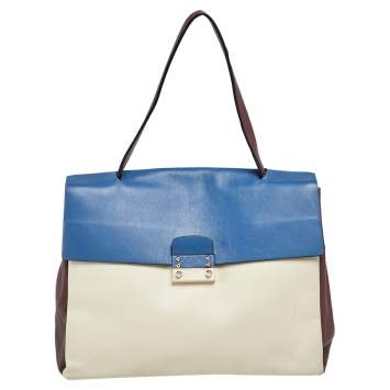 Pre Owned Valentino Multicolor Leather Mime Top Handle Bag