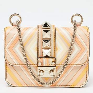 Pre Owned Valentino Multicolour Leather Mini Glam Lock Shoulder Bag