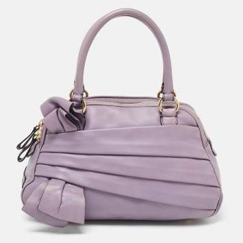 Pre Owned Valentino Purple Leather Bow Satchel