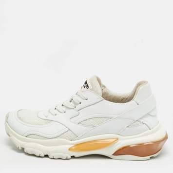 Pre Owned حذاء رياضي فالنتينو أربطة ليذر ومش أبيض كلايمبرز مقاس 38