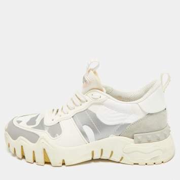 Pre Owned حذاء رياضي فالنتينو روك رنر قماش وزيتي  مموه متعدد الألوان مقاس 38.