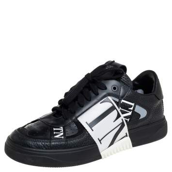 Pre Owned Valentino Black Suede And Leather VL7N Low Top Sneakers Size 38