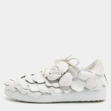 مملوكة مسبقًا Valentino White Leather Atelier 03 Rose Edition Sneakers Size 37