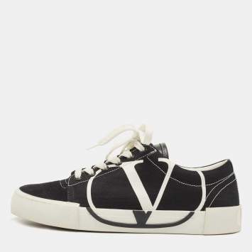 Pre Owned Valentino Black Canvas Low Top Sneakers Size 39