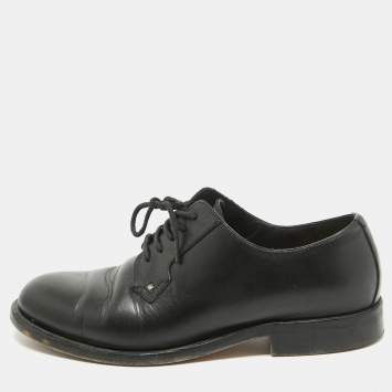 Pre Owned Valentino Black Leather Lace Up Derby Size 36