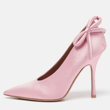 مملوكة مسبقًا Valentino Pink Satin Nite-Out Pointed Toe Pumps Size 39