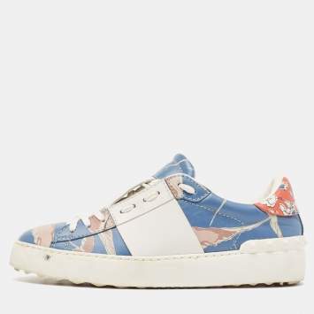 Pre Owned Valentino Multicolor Leather Rockstud Low Top Sneakers Size 36