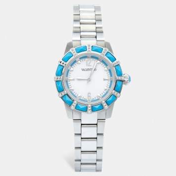 Pre Owned Valentino White Stainless Steel Eden V54 Women's Wristwatch 38 mm