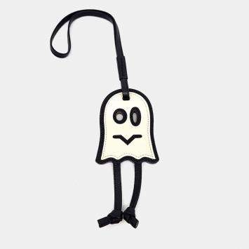 Pre Owned Valextra Black/White Leather Ghost Bag Charm