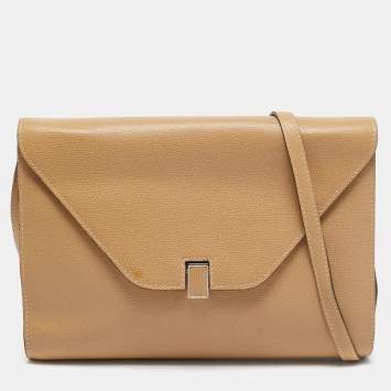 Valextra Beige Leather Iside Flap Shoulder Bag