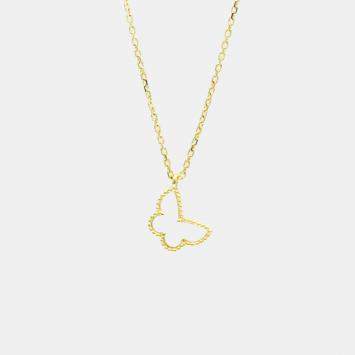 Pre Owned Van Cleef & Arpels 18K Yellow Gold Sweet Alhambra Papillon Pendant Necklace