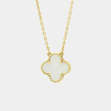 Pre Owned Van Cleef & Arpels 18K Yellow Gold Vintage Alhambra Pendant Necklace