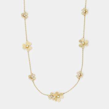 Pre Owned Van Cleef & Arpels 18K Yellow Gold and Diamond Frivole Necklace 