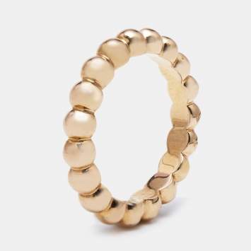 Pre Owned Van Cleef & Arpels Perlée 18k Rose Gold Large Model Ring Size 48