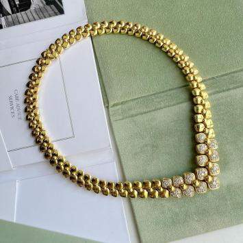 Pre Owned Van Cleef & Arpels 18K Yellow Gold Diamond Necklace