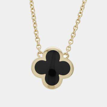 Van Cleef & Arpels 18K Yellow Gold Pure Alhambra Pendant Necklace