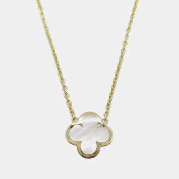 Van Cleef & Arpels 18K Yellow Gold and Mother of Pearl Pure Alhambra Pendant Necklace