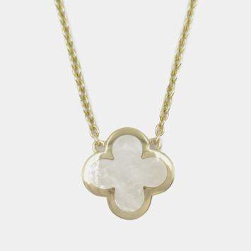 Van Cleef & Arpels 18K Yellow Gold and Mother of Pearl Pure Alhambra Pendant Necklace