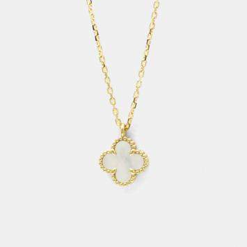 Pre Owned Van Cleef & Arpels Vintage Alhambra 18K Yellow Gold, Mother of Pearl Necklace