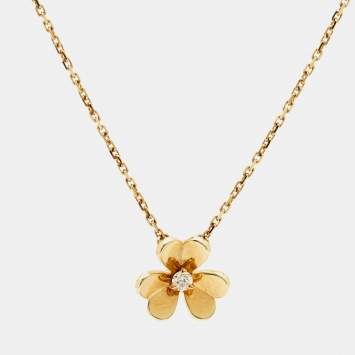 Pre Owned Van Cleef & Arpels Frivole  Diamond 18k Yellow Gold Necklace